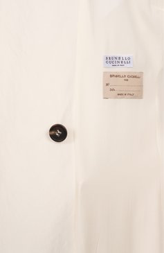 Женский жакет BRUNELLO CUCINELLI белого цвета, арт. MH5407260 | Фото 7 (Материал внешний: Вискоза; Длина (для топов): Удлиненные; Рукава: Длинные; Женское Кросс-КТ: Жакет-одежда; Стили: Кэжуэл; 1-2-бортные: Однобортные; Кросс-КТ: костюм)