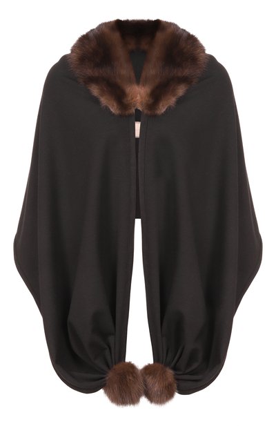 Женский капюшон из шерсти и кашемира с отделкой из соболя VICTORIA KUSENKOVA, арт. 199303304548