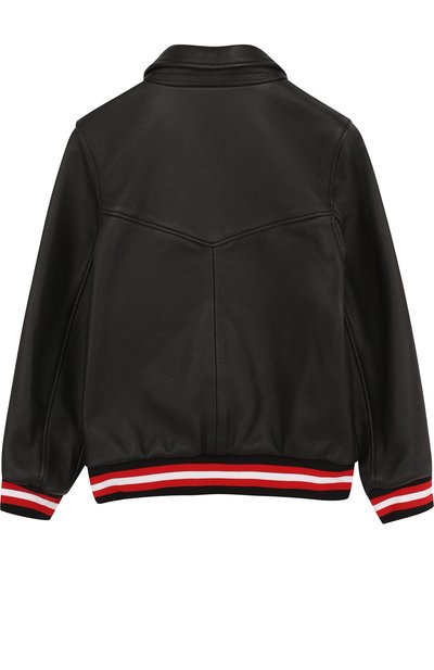 Кожаная куртка на молнии с эластичн ыми манжетами и отложным воротником GIVENCHY, арт. H26013, фото 2