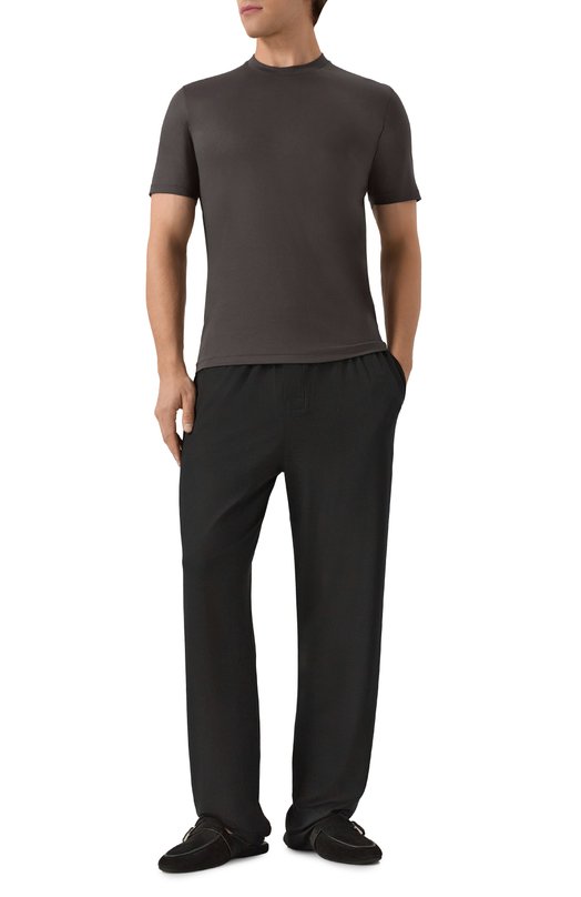 Хлопковая футболка Zimmerli 286-1447 Коричневый  286-1447 Фото 2