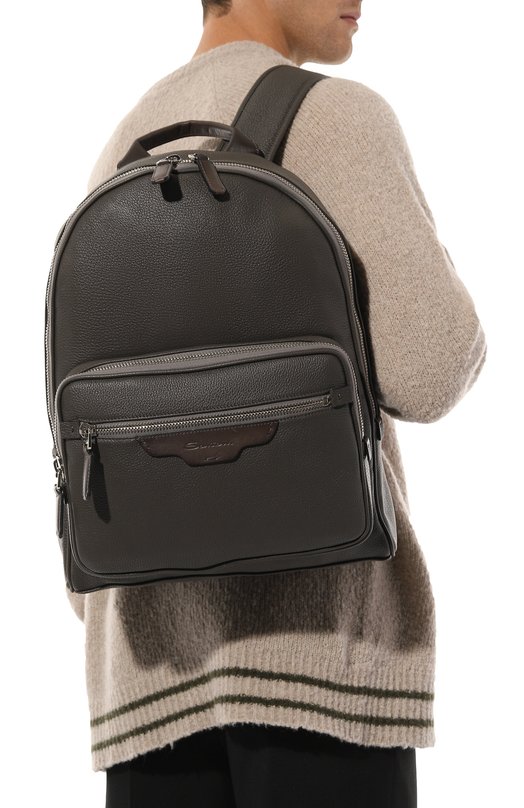 Кожаный рюкзак Santoni UIBBA2364EN-ASP6Z29 Серый  UIBBA2364EN-ASP6Z29 Фото 2