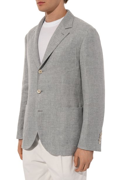 Пиджак изо льна и шерсти BRUNELLO CUCINELLI, арт. MW4827BND, фото 4