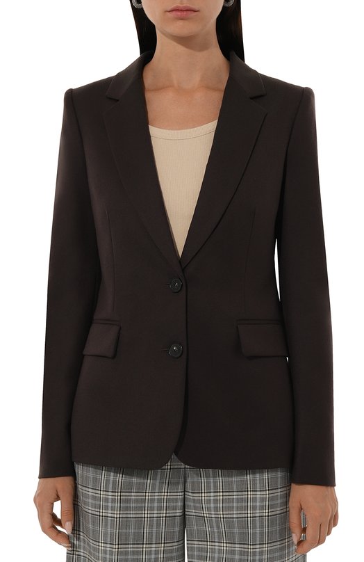 Шерстяной жакет Stella McCartney 650094/3CU703 Коричневый  650094/3CU703 Фото 3