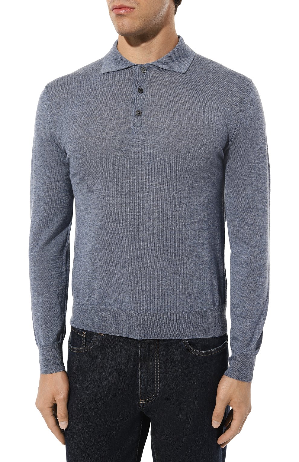 Шерстяное поло CANALI голубого цвета по цене 35150 руб., арт. C0017/MK00077, фото 3 Шерстяное поло CANALI, арт. C0017/MK00077, фото 3