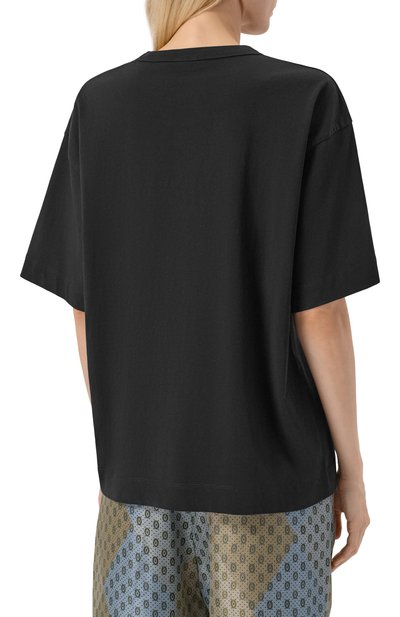 Хлопковая футболка DRIES VAN NOTEN черного цвета по цене 32800 руб., арт. 011101-2600-900, фото 4 Хлопковая футболка DRIES VAN NOTEN, арт. 011101-2600-900, фото 4