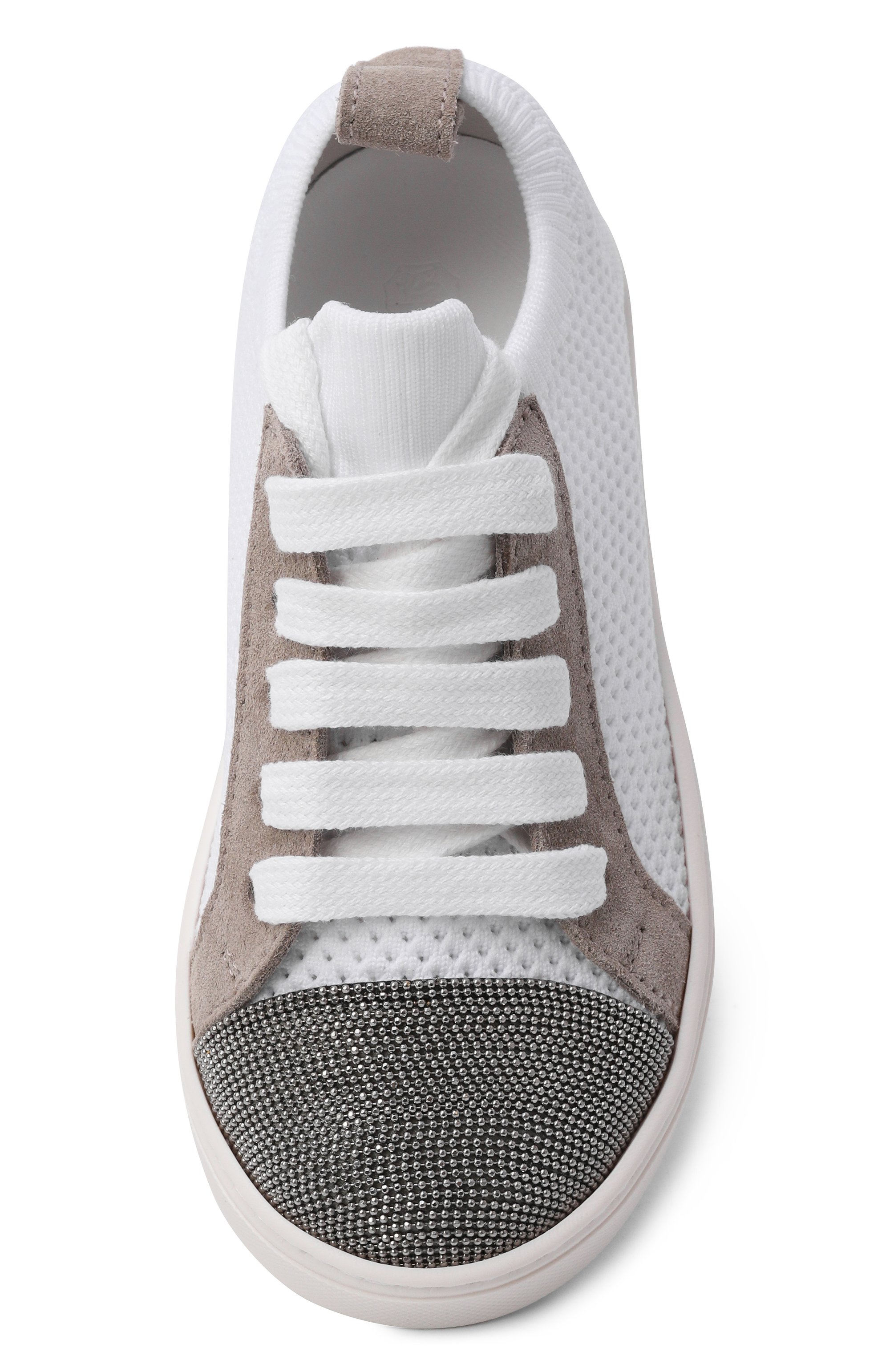 Текстильные кеды BRUNELLO CUCINELLI белого цвета по цене 58100 руб., арт. BZ149ZG411, фото 4 Текстильные кеды BRUNELLO CUCINELLI, арт. BZ149ZG411, фото 4