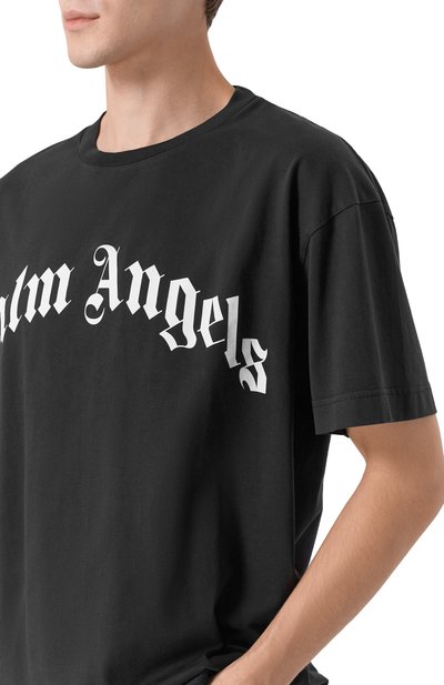 Хлопковая футболка PALM ANGELS, арт. PMAA109F25JER003, фото 5