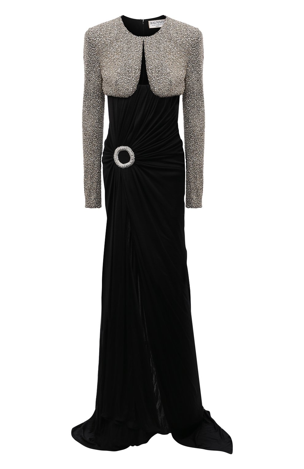 Шелковое платье BALMAIN черного цвета по цене 2385000 руб., арт. 173245/S006, фото 1 Шелковое платье BALMAIN, арт. 173245/S006, фото 1