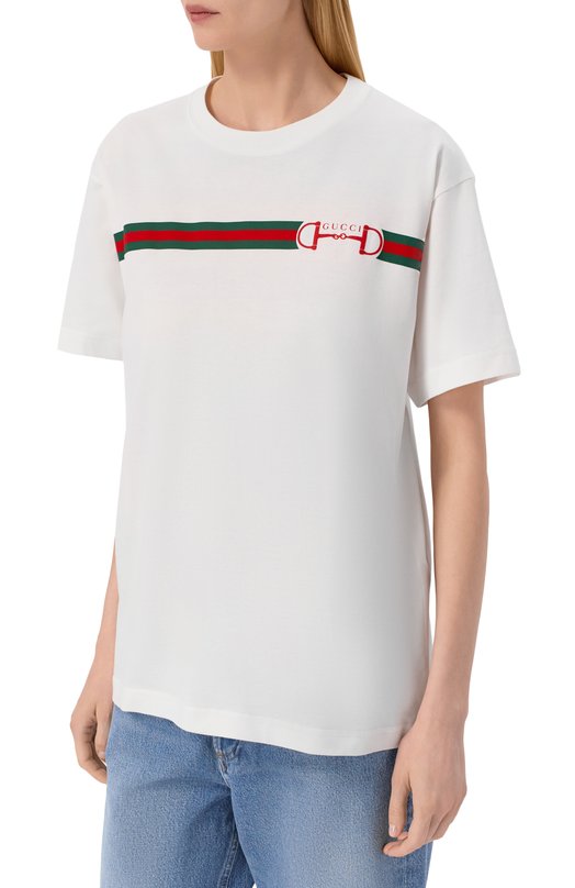 Хлопковая футболка Gucci 837959/XJHM5 Белый  837959/XJHM5 Фото 3