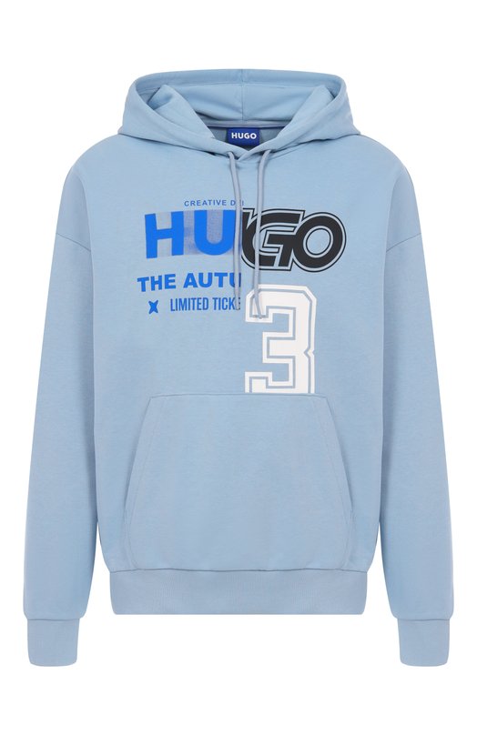 Хлопковое худи HUGO Blue 50544196 Голубой 50544196