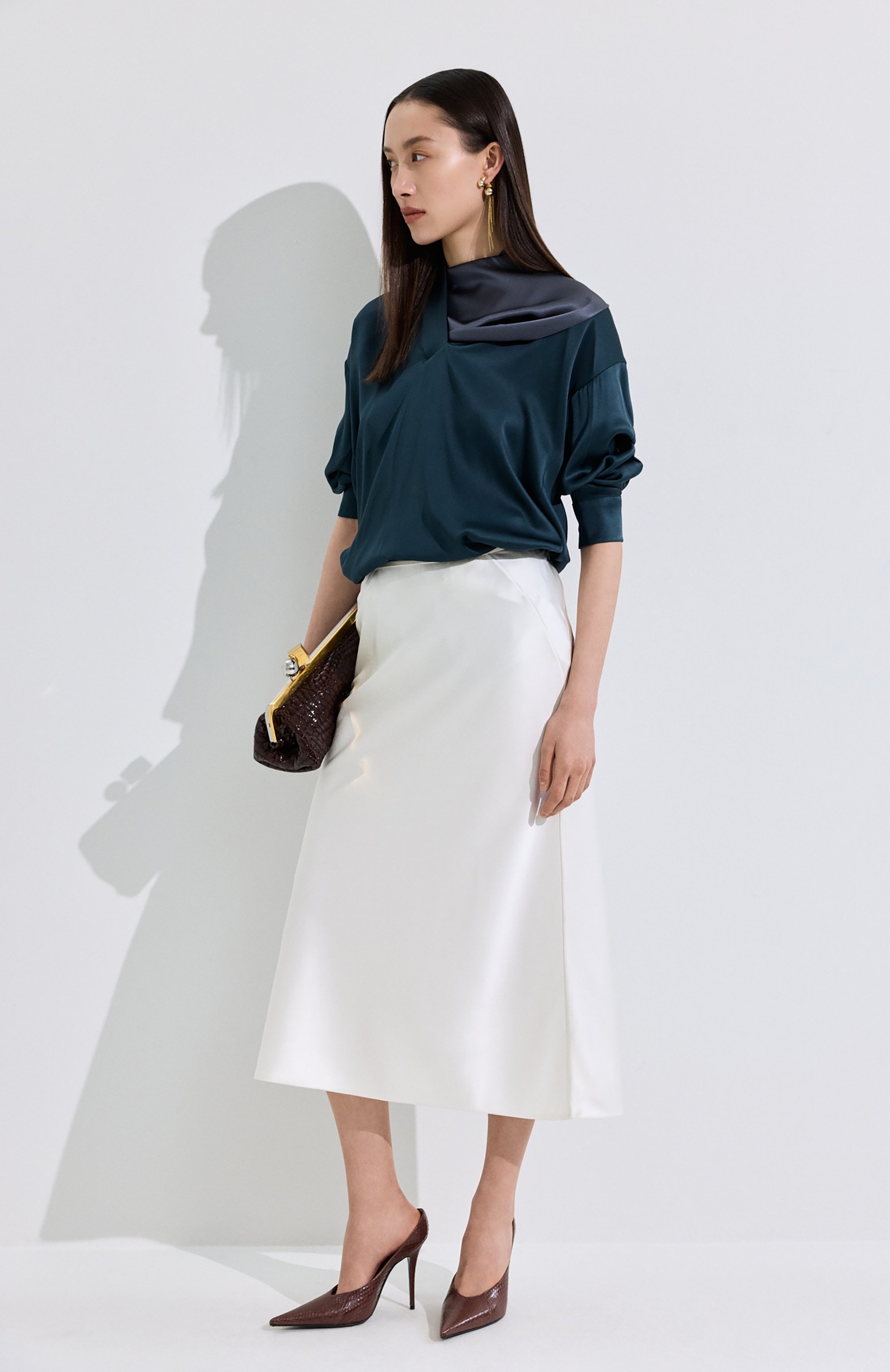 Атласная юбка MVST, арт. M26.2PW.S015/F096 D0UBLE SATIN, фото 6