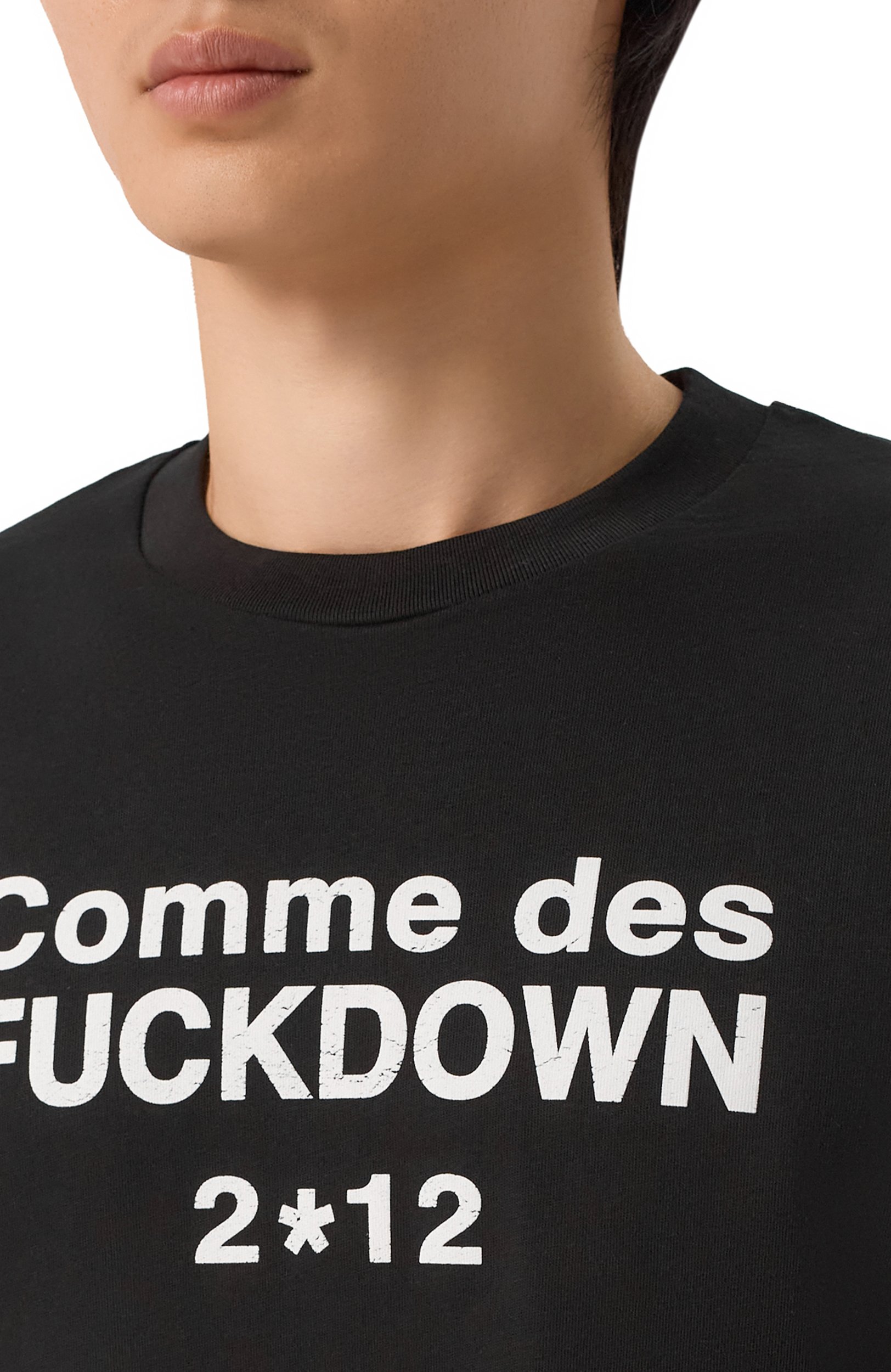 Хлопковый лонгслив COMME DES FUCKDOWN черного цвета по цене 6995 руб., арт. CFABU00021, фото 5 Хлопковый лонгслив COMME DES FUCKDOWN, арт. CFABU00021, фото 5