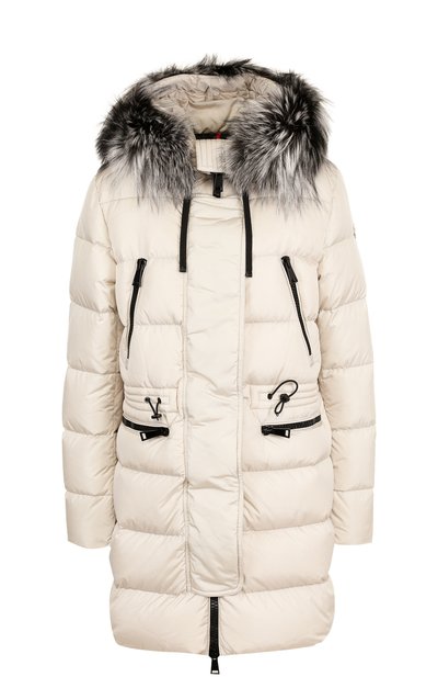 Женский приталенный стеганый пуховик с меховой отделкой капюшона MONCLER, арт. C2-093-49885-25-54155