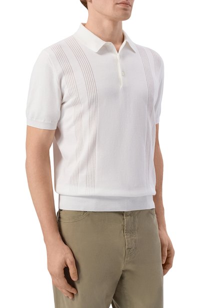 Хлопковое поло CORNELIANI белого цвета по цене 65250 руб., арт. 27M586/2725109, фото 3 Хлопковое поло CORNELIANI, арт. 27M586/2725109, фото 3