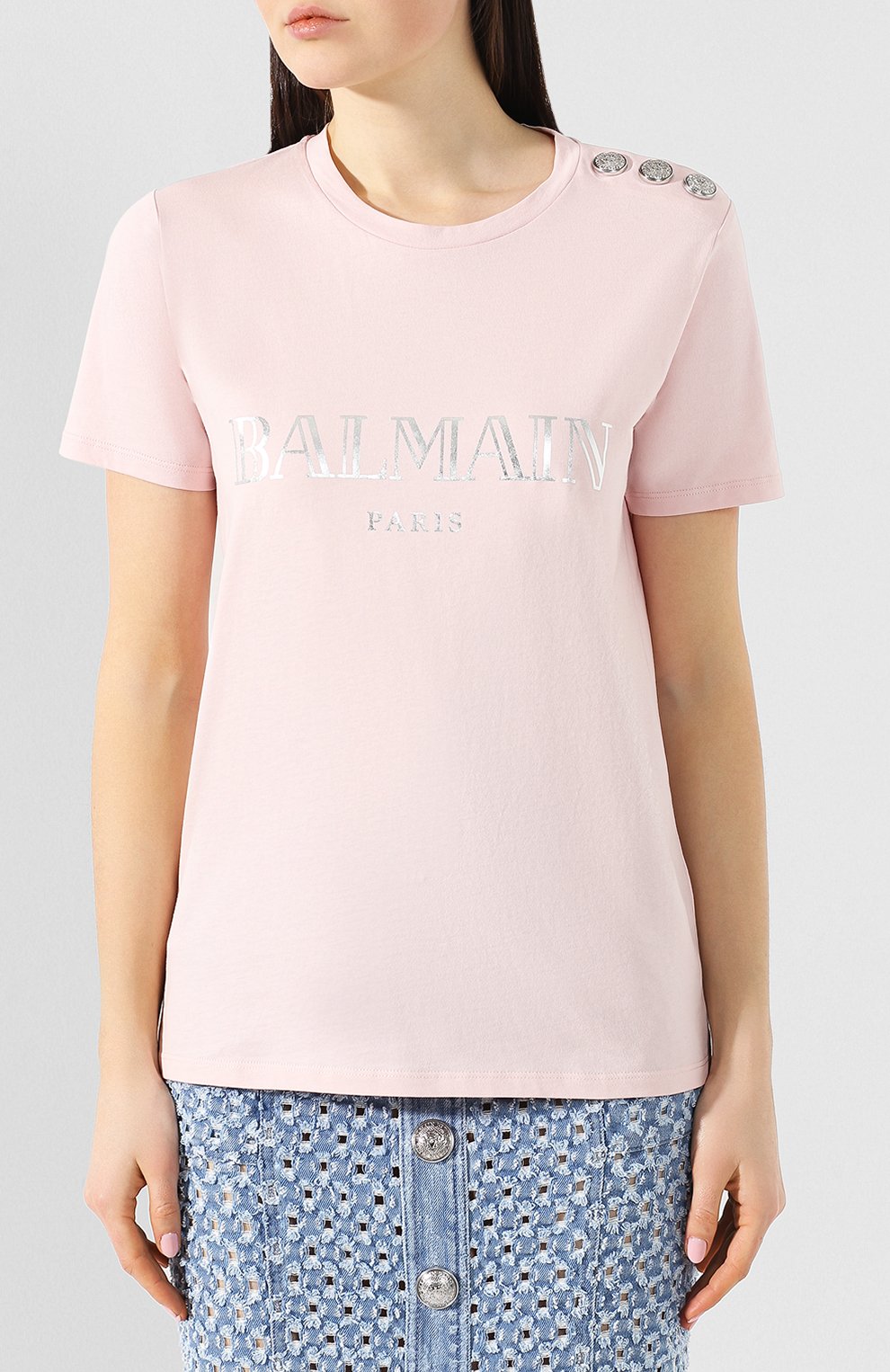 Хлопковая футболка BALMAIN, арт. RF01322/I170, фото 3