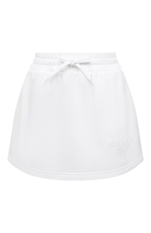 Хлопковая юбка-шорты Prada 132366-10J0-F0009-221 Белый 132366-10J0-F0009-221