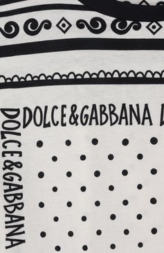 Детская хлопковая футболка DOLCE & GABBANA черно-белого цвета, арт. L4JTHV/II7FZ/8-14 | Фото 3 (Рукава: Короткие; Мальчики Кросс-КТ: Футболка-одежда; Материал внешний: Хлопок; Автоматизация состава: Проставлено; Автоматизация ТО: Проставлено; Ростовка одежда: 13 - 15 лет | 158 см, 16 лет | 164 см, 8 лет | 128 см, 10 - 11 лет | 140 - 146см)