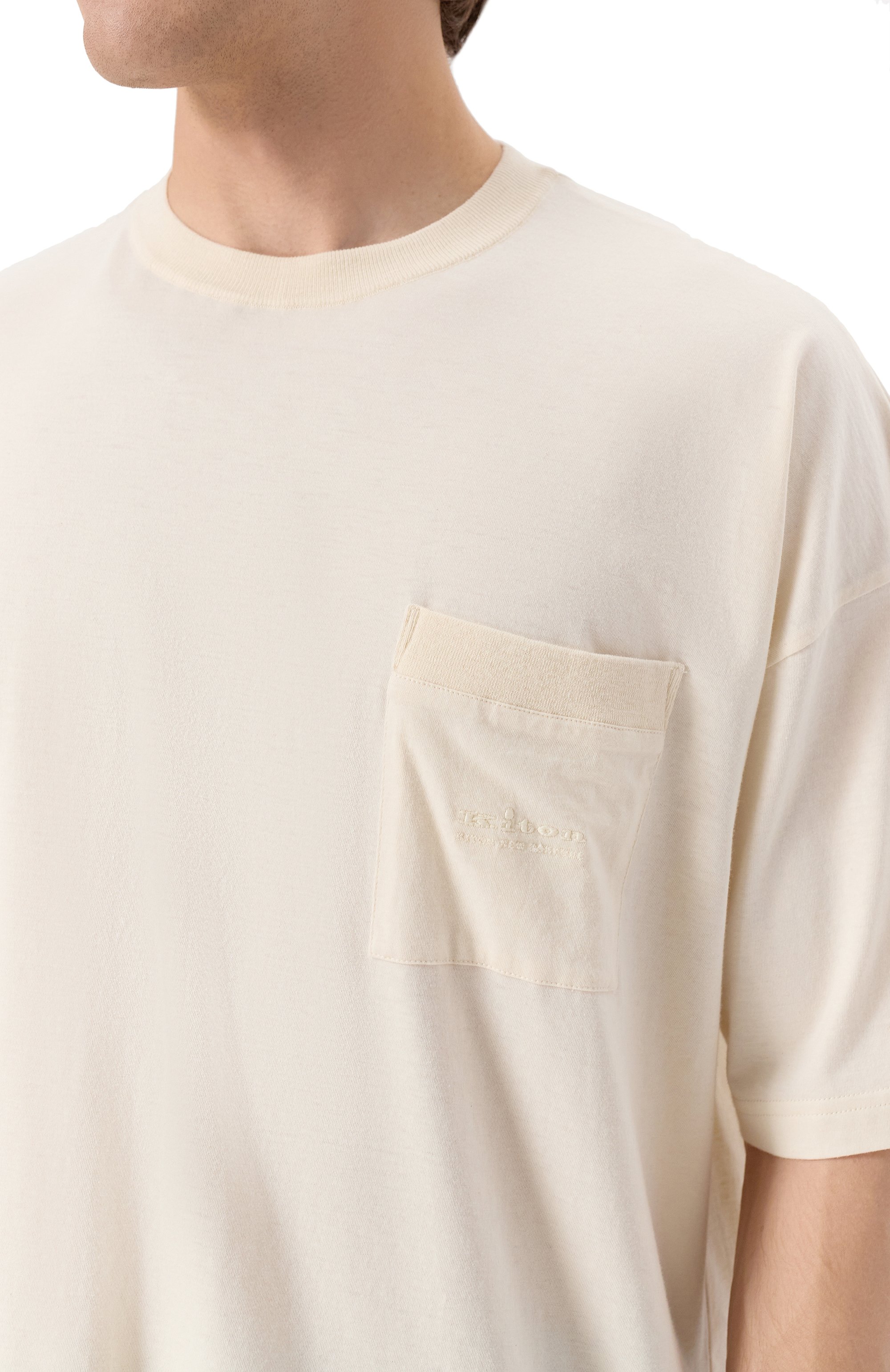 Футболка из хлопка и шелка KITON, арт. UMM062908, фото 5