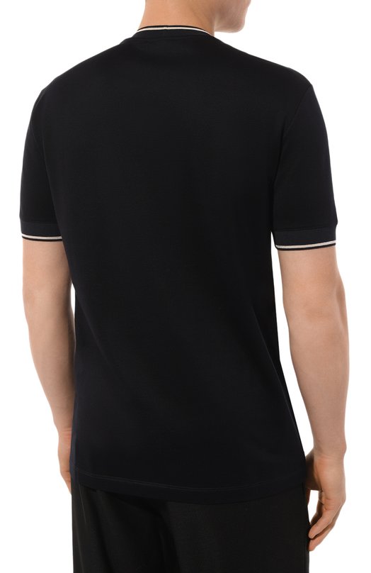 Футболка из хлопка и шелка Giorgio Armani GM000238/TE11865 Синий  GM000238/TE11865 Фото 4