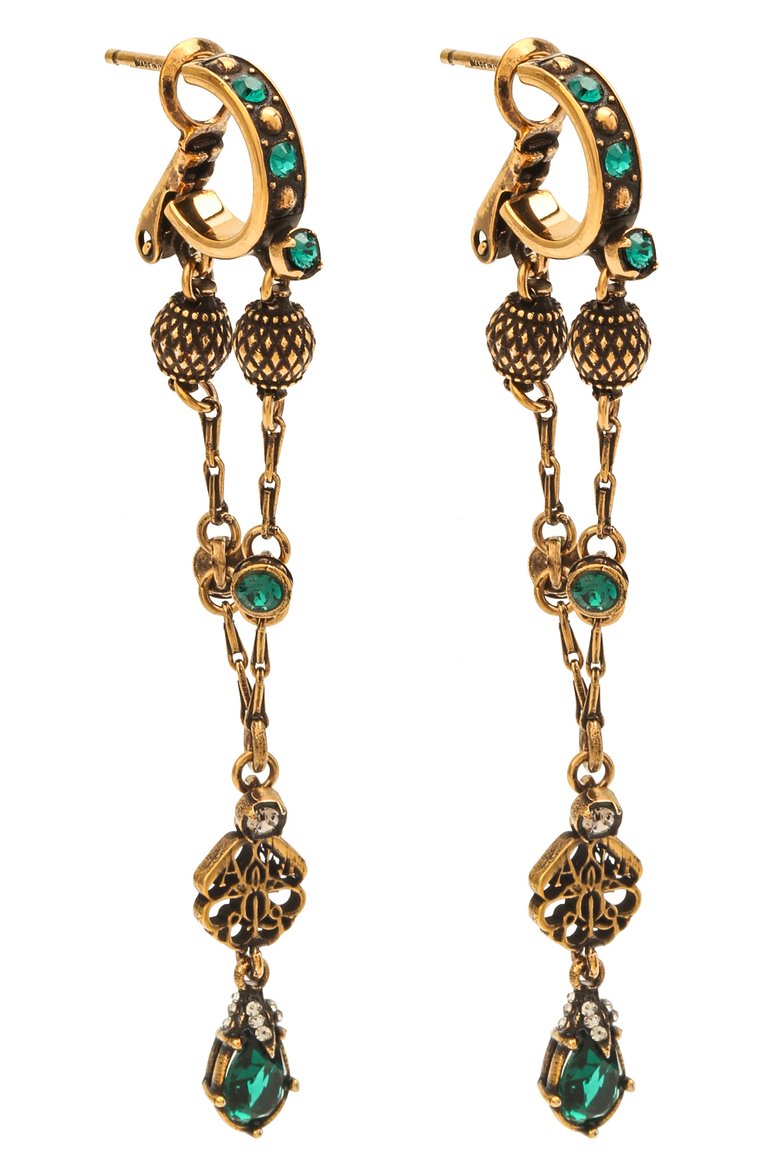 Женские серьги ALEXANDER MCQUEEN зеленого цвета, арт. 667573/I4620 | Фото 3 (Материал: Металл; Нос: Не проставлено; Региональные ограничения белый список (Axapta Mercury): Не проставлено)