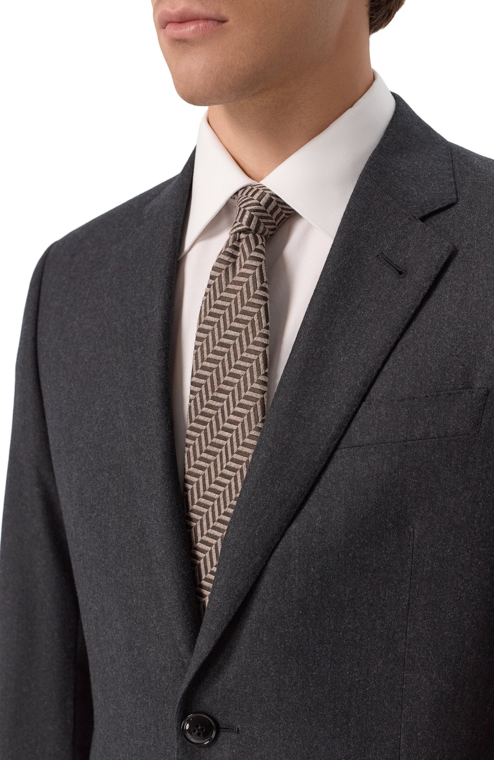 Галстук из шерсти и шелка GIORGIO ARMANI, арт. GM000800/TE22446, фото 2