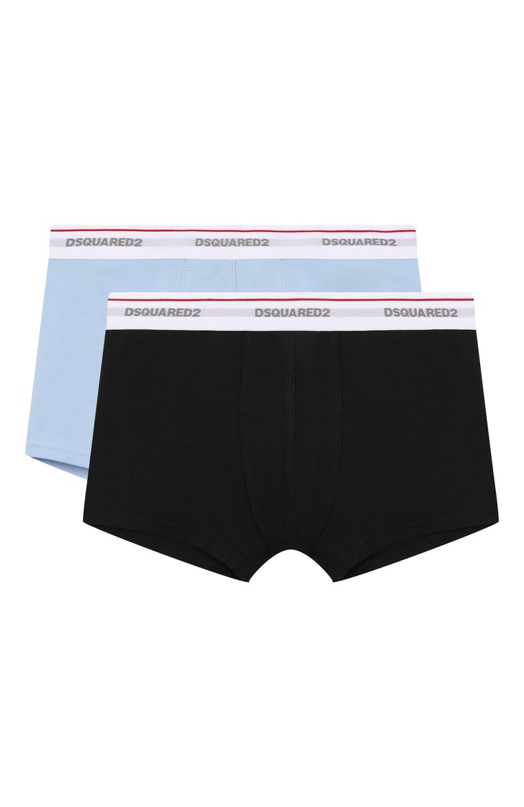 Детские комплект из двух боксеров DSQUARED2 разноцветного цвета, арт. DQ2479/D008J | Фото 1 (Рукава: Короткие; Материал внешний: Хлопок; Автоматизация состава: Проставлено; Автоматизация ТО: Проставлено; Ростовка одежда: 4 года | 104 см, 6 лет | 116 см, 8 лет | 128 см, 10 - 11 лет | 140 - 146см, 13 - 15 лет | 158 см, 16 лет | 164 см)