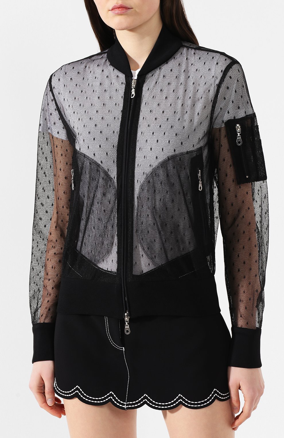 Кардиган в сетку REDVALENTINO черного цвета по цене 79450 руб., арт. RR3CIA25/1GK, фото 3 Кардиган в сетку REDVALENTINO, арт. RR3CIA25/1GK, фото 3