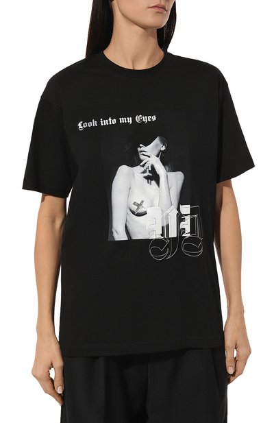 Хлопковая футболка YANA DRESS черного цвета по цене 21900 руб., арт. 1-17-011-900, фото 3 Хлопковая футболка YANA DRESS, арт. 1-17-011-900, фото 3