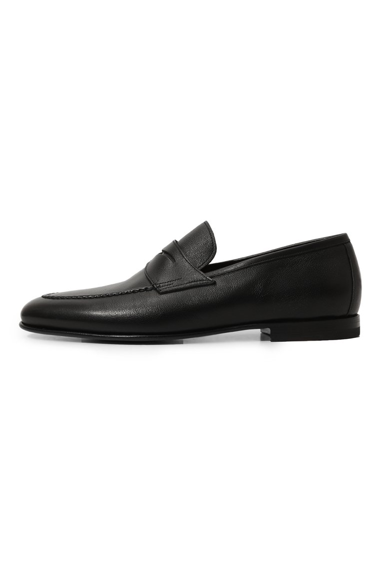 Мужские кожаные пенни-лоферы SANTONI черного цвета, арт. MCNG15609SA3BSG8 | Фото 4 (Материал внутренний: Натуральная кожа; Материал сплава: Проставлено; Нос: Не проставлено; Стили: Классический)