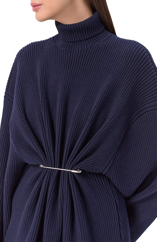 Платье из хлопка и шерсти Balenciaga 850028/T1759 Синий  850028/T1759 Фото 4