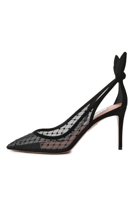 Туфли Bow Tie Net 85 Aquazzura DNNMIDP1/FMS Чёрный  DNNMIDP1/FMS Фото 4