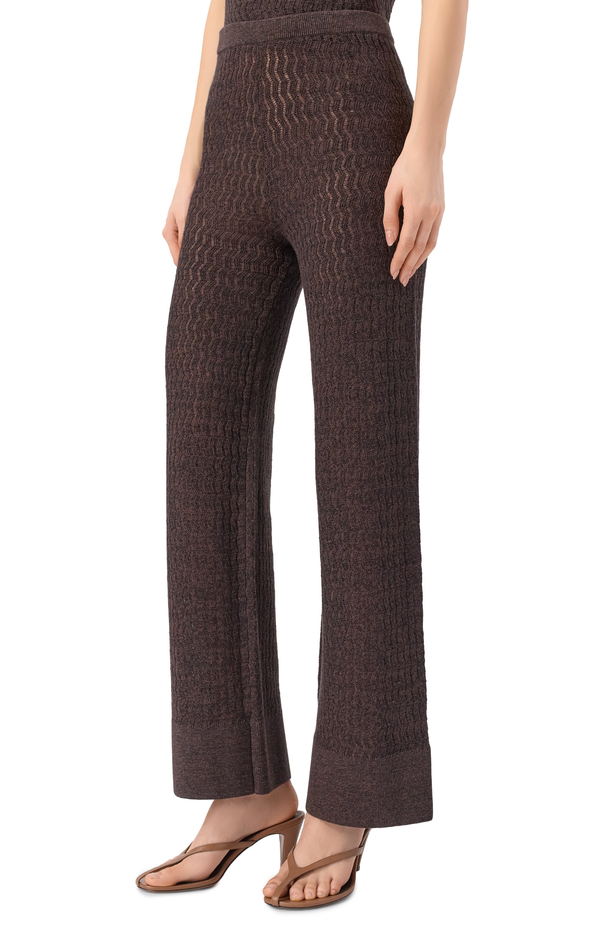 Брюки из хлопка и льна YUZEFI, арт. YLVA-EYELASH TR0USERS/KNIT, фото 3