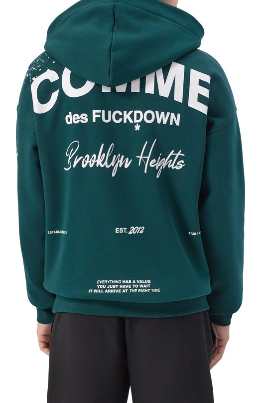 Хлопковое худи Comme des Fuckdown CFABM01747 Синий  CFABM01747 Фото 4