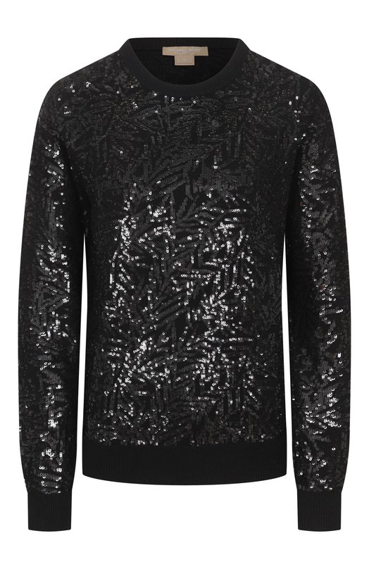 

Кашемировый пуловер с отделкой пайетками Michael Kors Collection, Чёрный