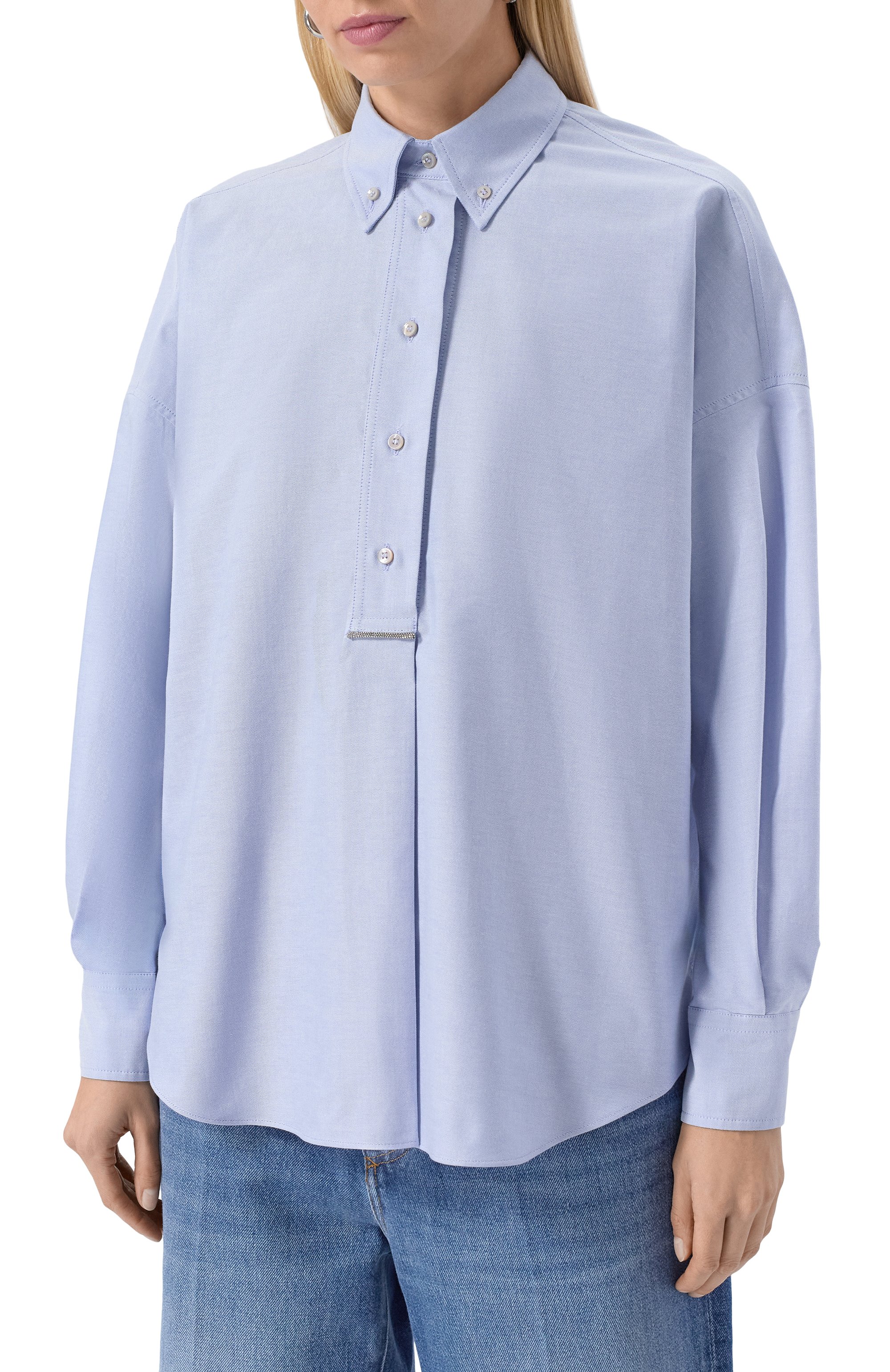 Хлопковая рубашка BRUNELLO CUCINELLI, арт. MA600RA905, фото 3