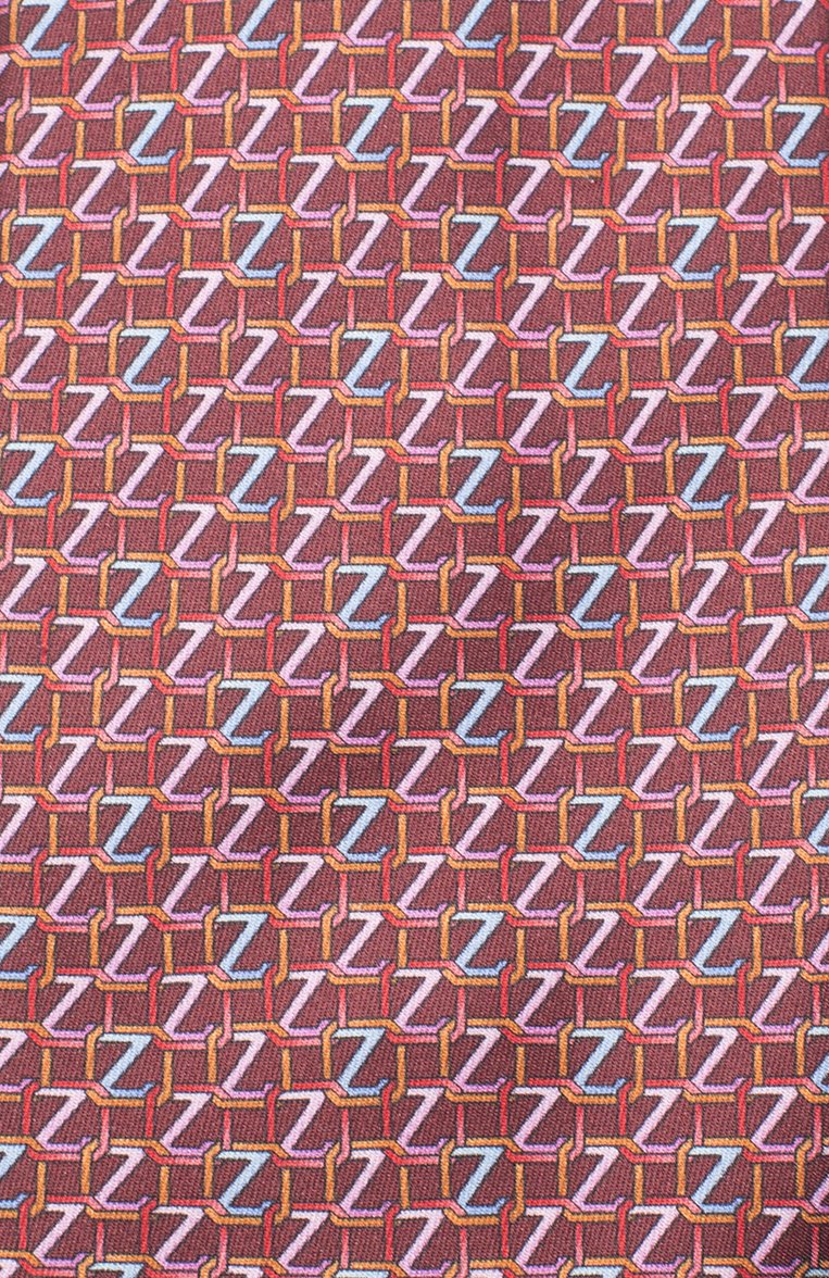 Мужской шелковый галстук ZILLI красного цвета, арт. 51053/TIE | Фото 3 (Материал: Текстиль, Шелк; Принт: С принтом; Региональные ограничения белый список (Axapta Mercury): RU; Материал сплава: Проставлено; Нос: Не проставлено)