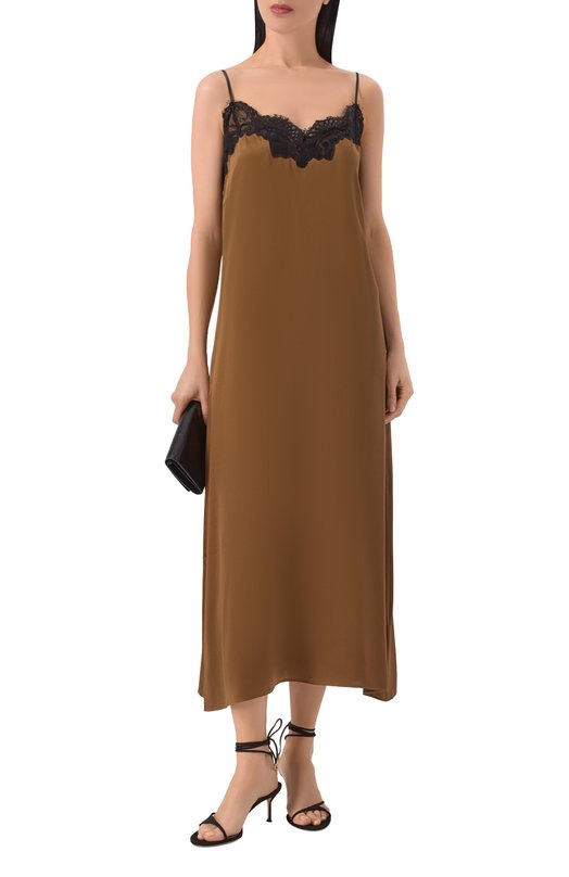 Шелковое платье Co 4704CSSC-C0RE Коричневый  4704CSSC-C0RE Фото 2