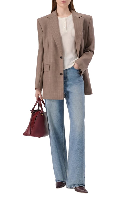 Кашемировый пуловер arch4 KNJP23194C Кремовый  KNJP23194C Фото 2