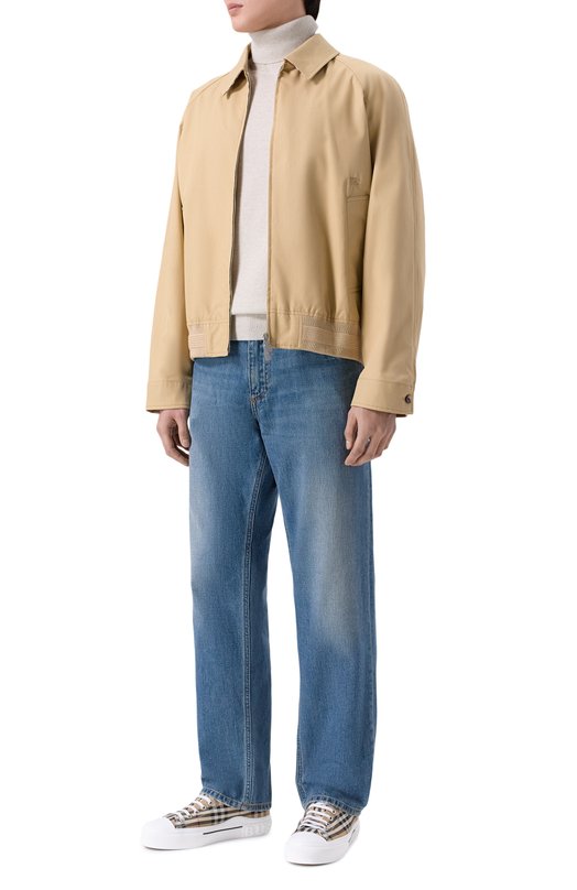 Текстильные кеды Burberry 8049745 Бежевый  8049745 Фото 2