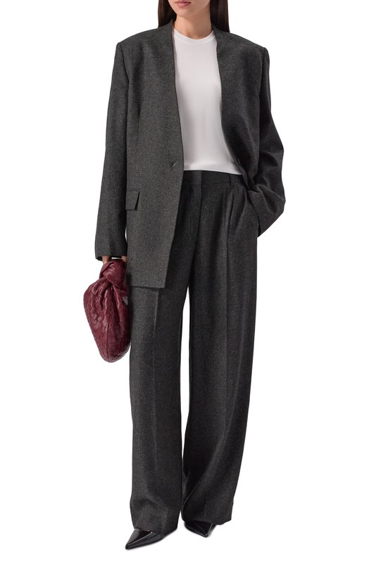 Жакет из вискозы и шерсти TOTEME 254-WRZ0060-FB0472 Серый  254-WRZ0060-FB0472 Фото 2