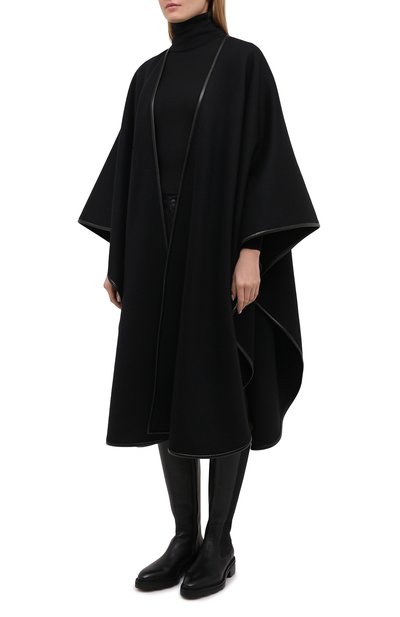Шерстяная накидка SAINT LAURENT черного цвета по цене 346000 руб., арт. 634644/Y5B49, фото 3 Шерстяная накидка SAINT LAURENT, арт. 634644/Y5B49, фото 3
