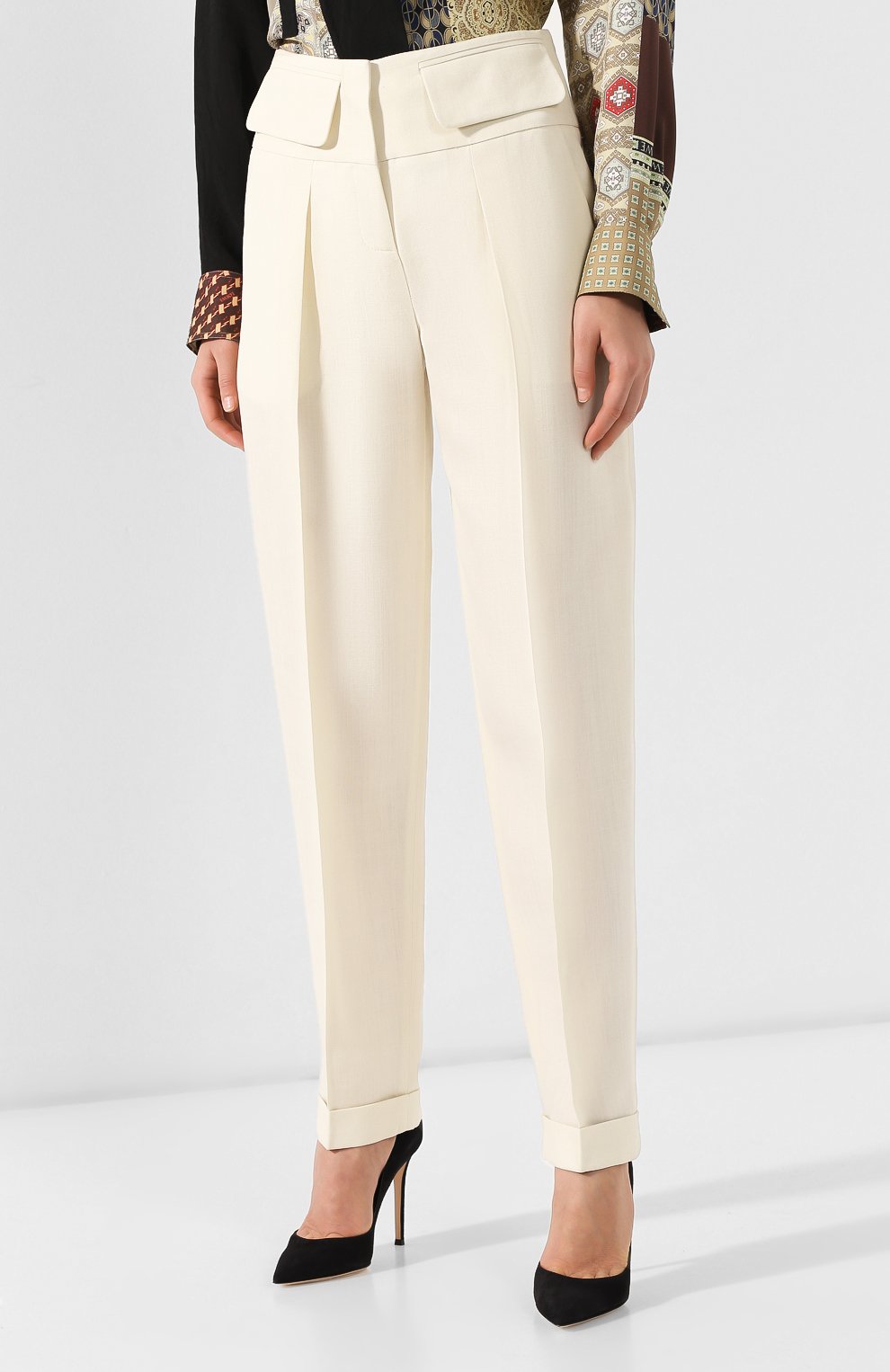 Брюки из смеси вискозы и льна VICTORIA, VICTORIA BECKHAM, арт. TRVV 119 SS19 VISC0SE LINEN BLEND, фото 3