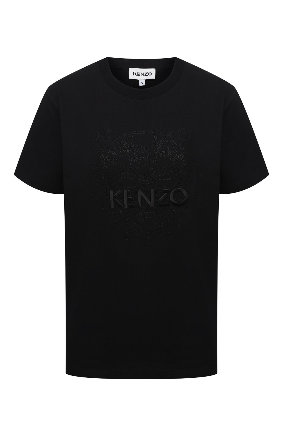 Хлопковая футболка KENZO черного цвета по цене 13350 руб., арт. FA62TS9114YH, фото 1 Хлопковая футболка KENZO, арт. FA62TS9114YH, фото 1