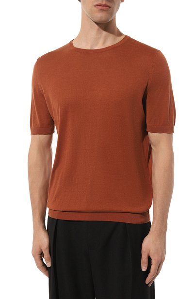 Шелковый джемпер GRAN SASSO светло-коричневого цвета по цене 28550 руб., арт. 43112/23503, фото 3 Шелковый джемпер GRAN SASSO, арт. 43112/23503, фото 3