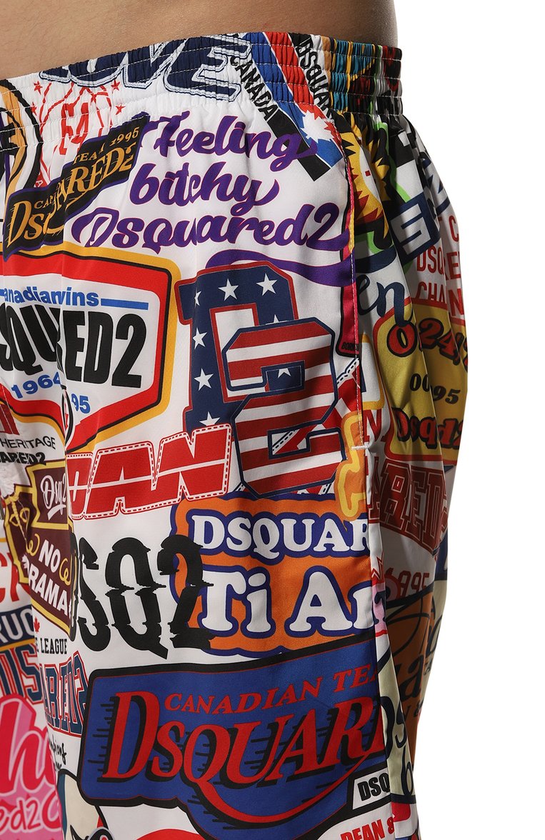 Мужские плавки-шорты DSQUARED2 разноцветного цвета, арт. D7BM75560 | Фото 4 (Нос: Не проставлено; Материал внешний: Синтетический материал; Мужское Кросс-КТ: плавки-шорты; Принт: С принтом)