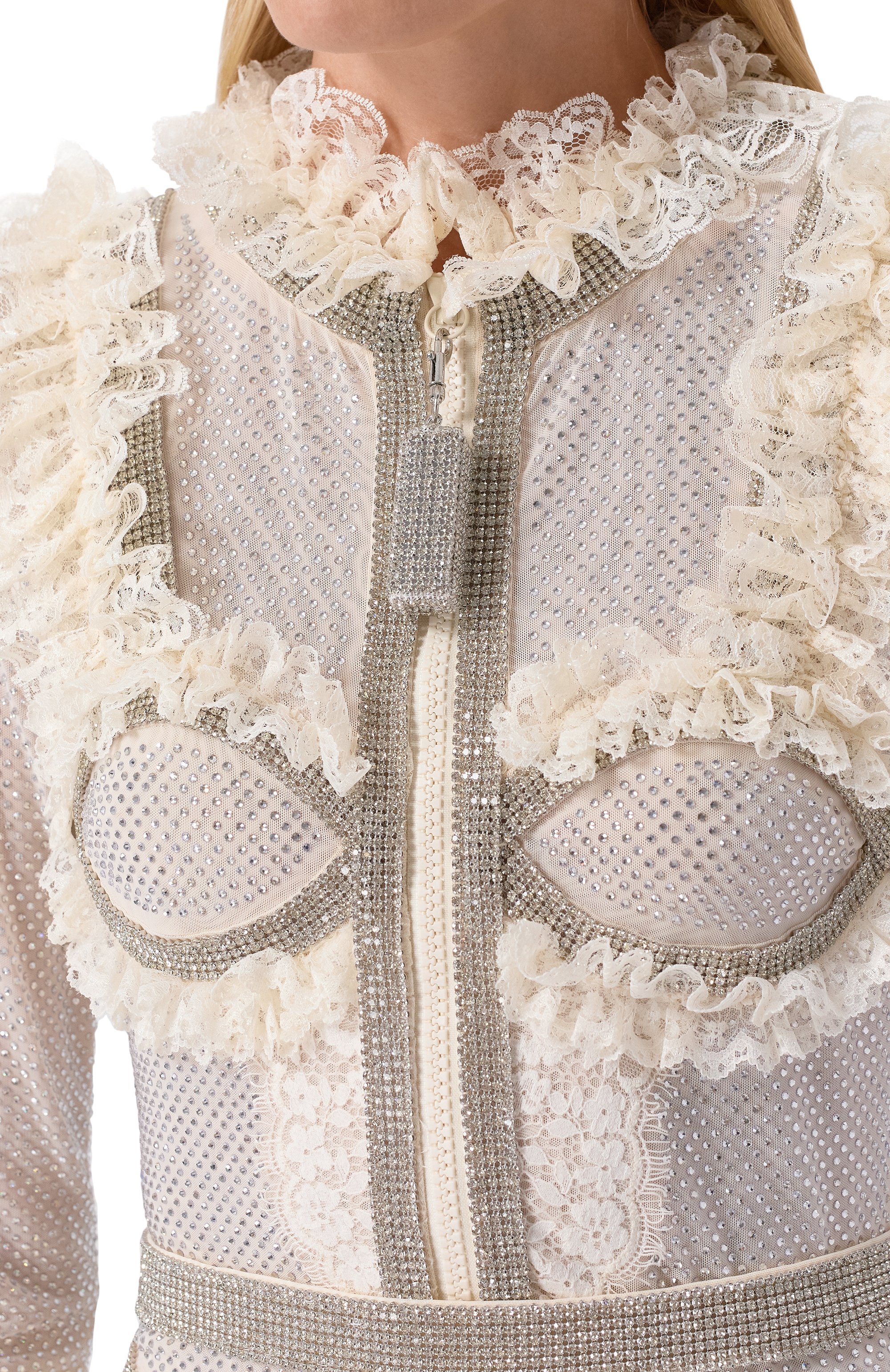 Платье с отделкой стразами SELF-PORTRAIT, арт. SS25-CK-022SB-C, фото 5