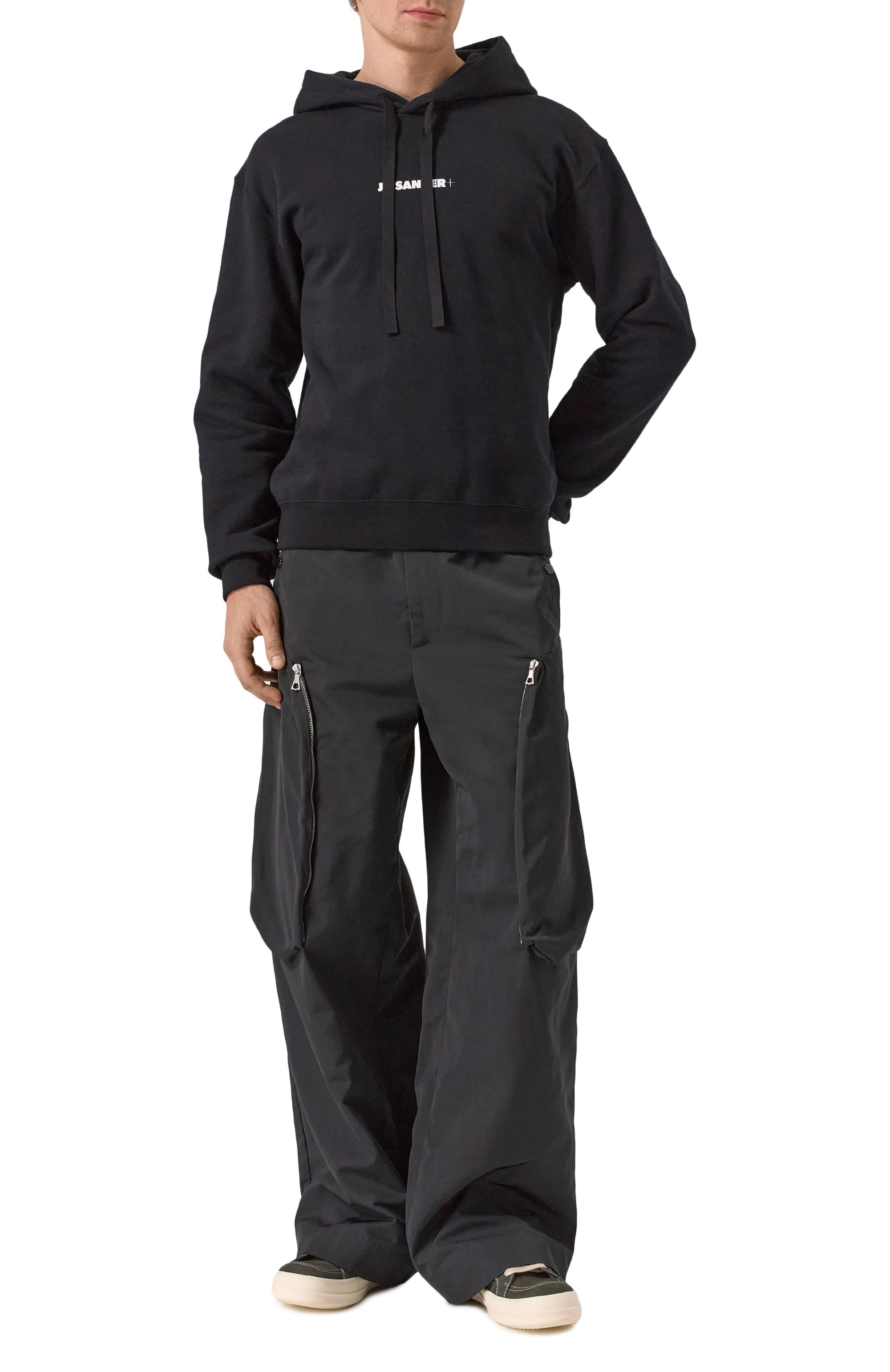 Хлопковое худи JIL SANDER черного цвета по цене 84950 руб., арт. J47GU0129/J20039, фото 2 Хлопковое худи JIL SANDER, арт. J47GU0129/J20039, фото 2