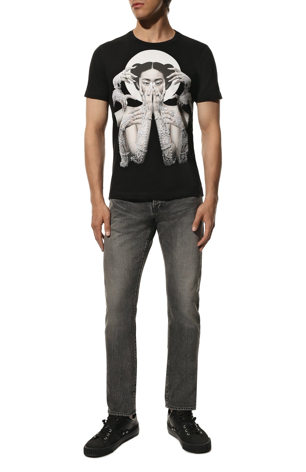 Хлопковая футболка RH45 черного цвета по цене 16300 руб., арт. LS02-I, фото 2 Хлопковая футболка RH45, арт. LS02-I, фото 2