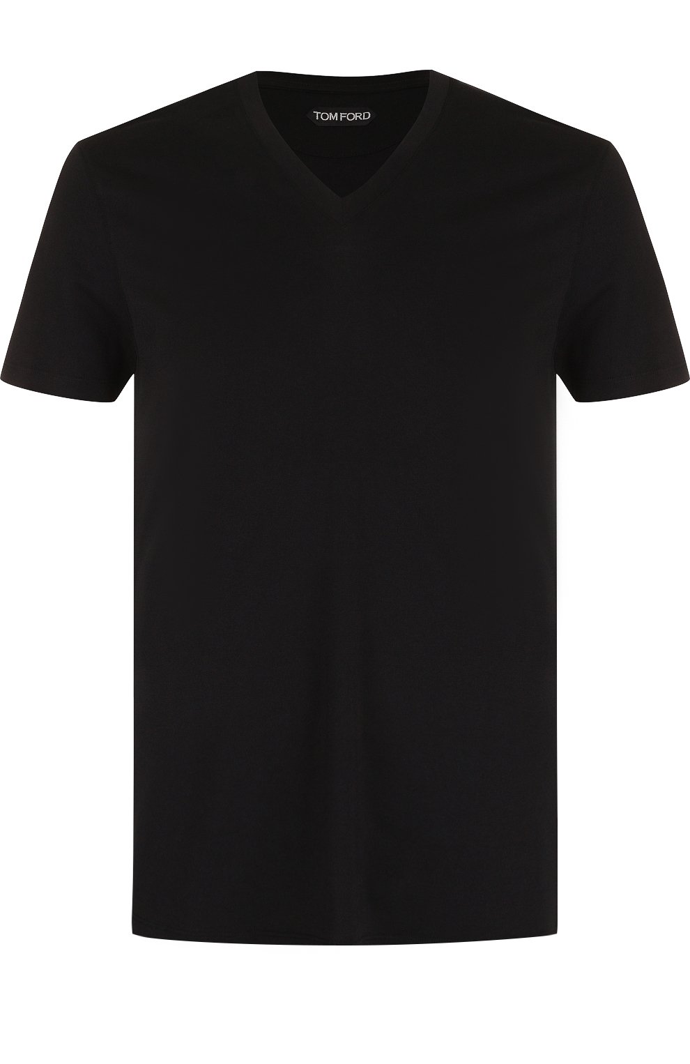 Однотонная футболка с v-образным вырезом TOM FORD черного цвета по цене 23550 руб., арт. BP229/TFJ915, фото 1 Однотонная футболка с v-образным вырезом TOM FORD, арт. BP229/TFJ915, фото 1