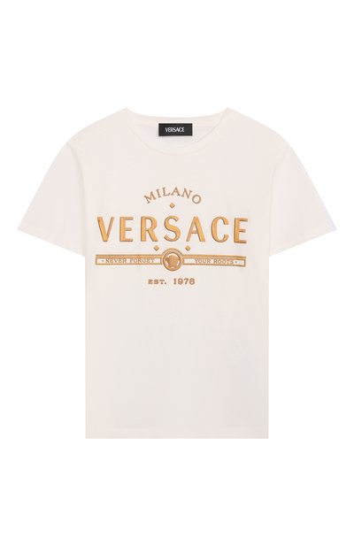 Хлопковая футболка VERSACE, арт. 1018293/1A13076/8A-14A